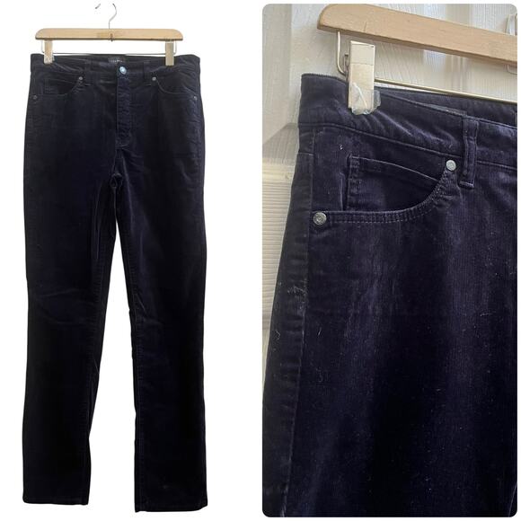 Talbots Blue Black Size 6 Straight Leg Corduroy Pant 29.5 Inch Inseam Casual - Picture 1 of 11